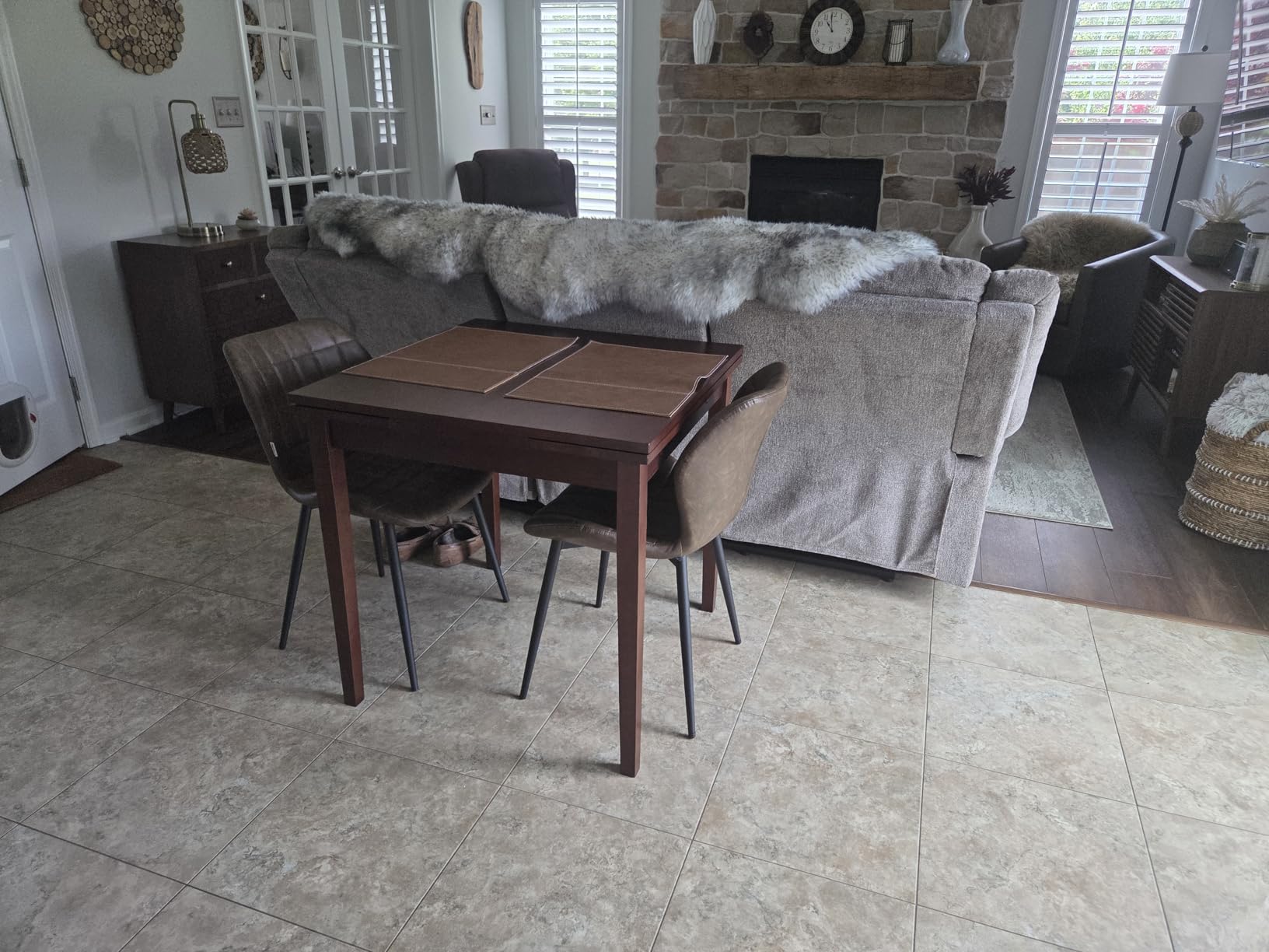 Winsome Pulman Extendable Dining Table, Walnut customer photo 2