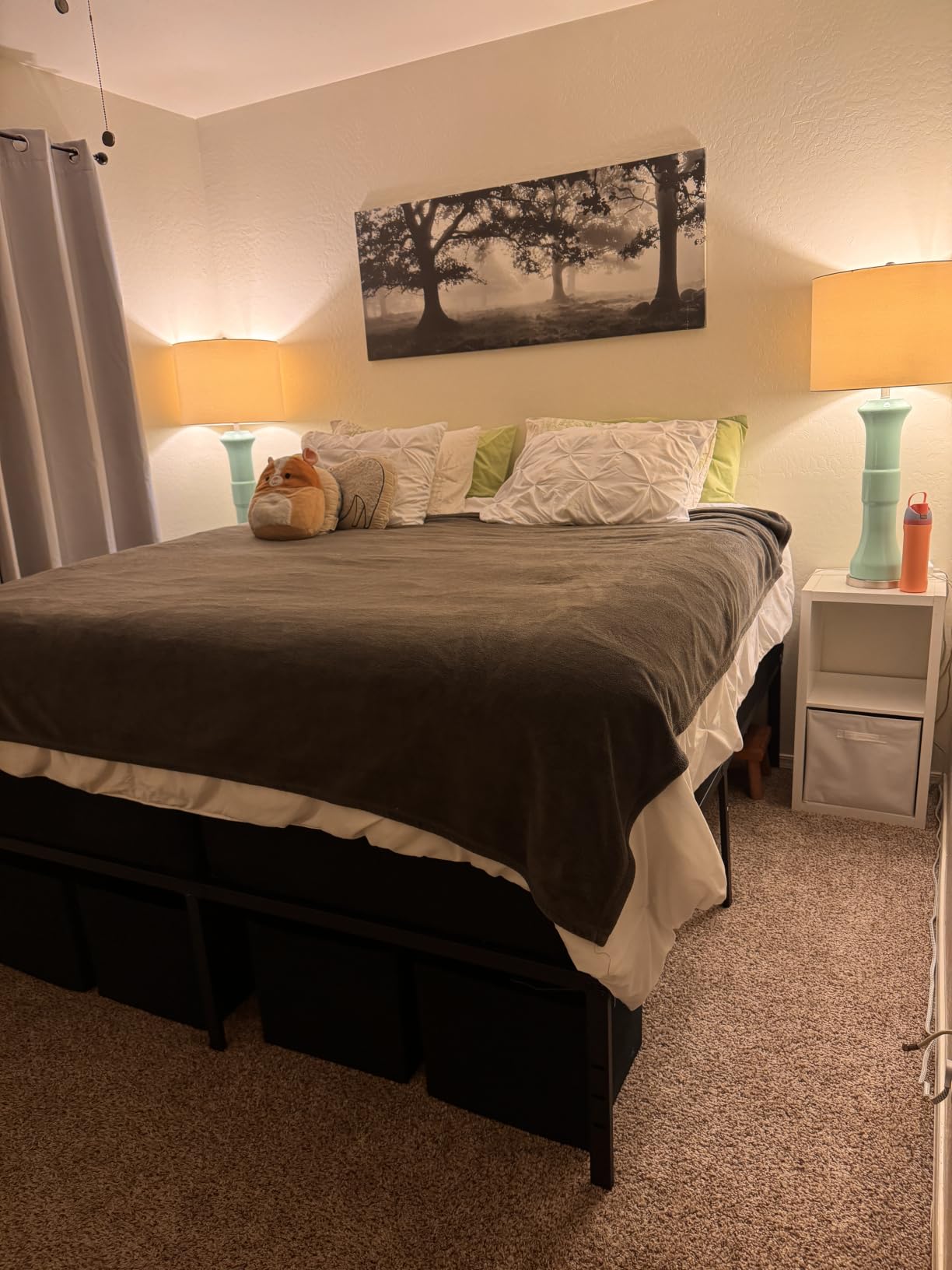 NEW JETO Metal Bed Frame,Queen Size Bed Frame with Storage Space,Heavy Duty Sturdy Mattress Foundation,Easy Assembly,No Box Spring Needed, Black,14 Inch,Queen customer photo 1