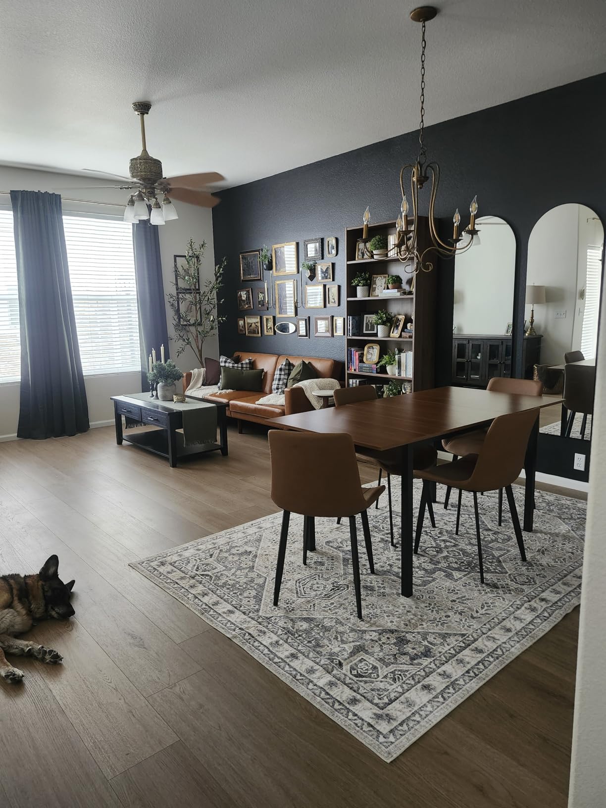 Einhomn Extendable Dining Table for 4-6, 63in Modern Kitchen Table, Farmhouse Dining Room Tables, Rectangular Wooden, Space Saving (Walnut) customer photo 1
