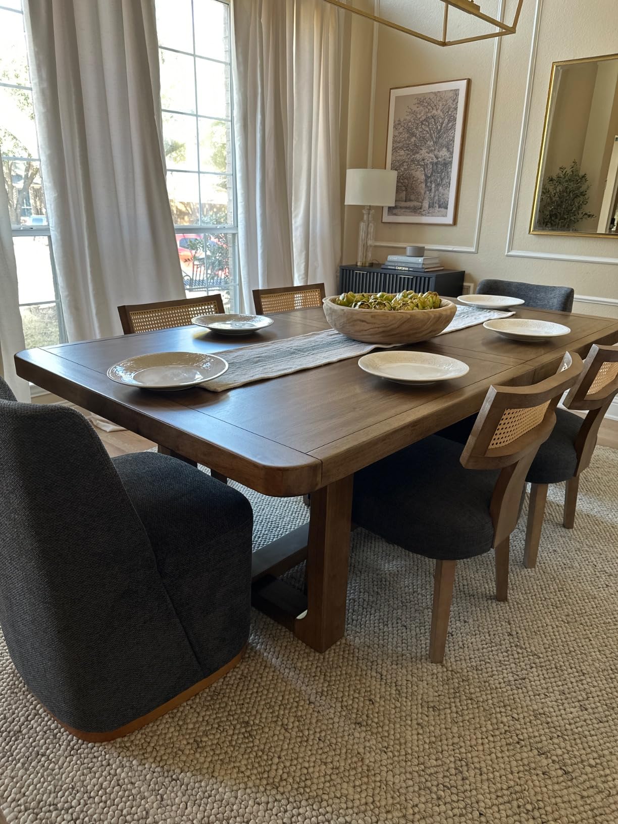 Kendamor Collection Extendable Wood Dining Table, Rectangular 84