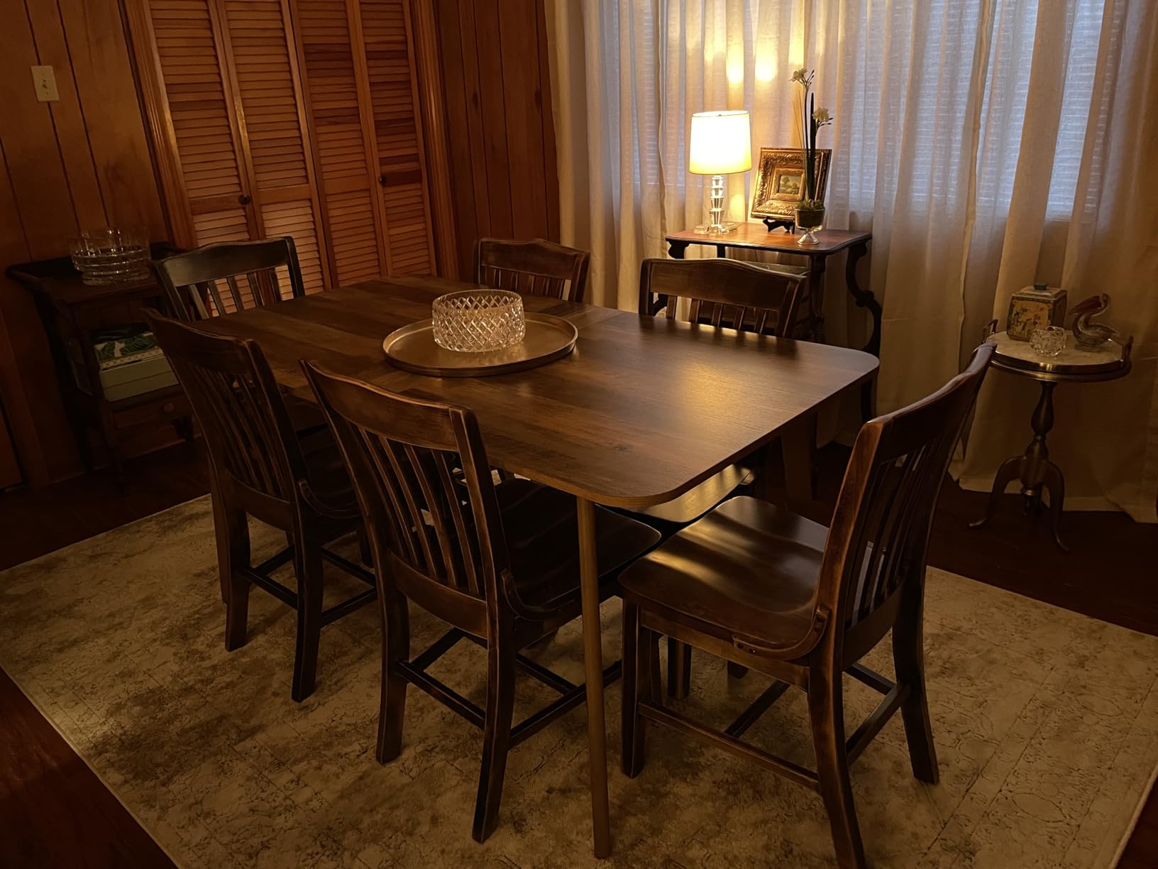 VASAGLE MAEZO Collection - Extendable Dining Table for 4/6/8, Kitchen Table with Tapered Legs, Curved Transitions, Honey Brown UKDT090K01V1 customer photo 2